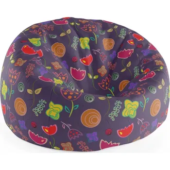 Sedací pytel Sablio Sedací vak Cocoon Nakreslené květiny - 115 x 75 cm x 45 cm - Sablio