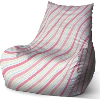 Sedací pytel Sedací vak Bean Čtyřbarevné pruhy - Sablio - 100 x 90 x 45 cm