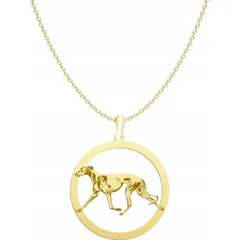 Náhrdelník Pozlacený náhrdelník se španělským chrtem, věnování GRAVÍROVÁNÍ DÁREK
