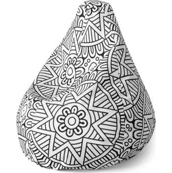Sedací pytel Sedací vak Pear Hvězdy mehendi - Sablio - 140 x 100 x 25 cm