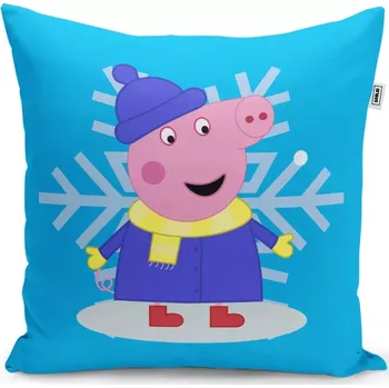 Dekorativní polštářek Dekorační polštář Prasátko Pepina Vločka - Sablio - 40x40 cm