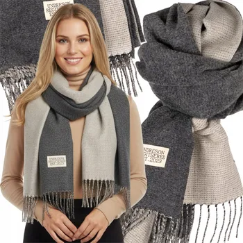 Šála HRUBÁ ŠÁLA SZALIK DAMSKI ZIMNÍ TEPLÁ VELKÁ Elegantní Oboustranná S třásněmi