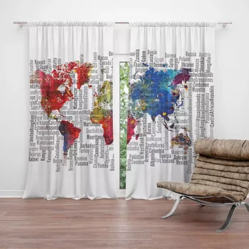 Závěs Sablio Závěsy Jména států: 2 ks - 140x250 cm - Sablio