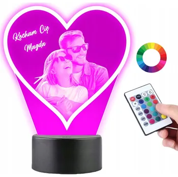 Lampička Stolní Lampa LED s Fotkou a Motivem Srdce – Ideální Dárek k Valentýnu