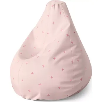 Sedací pytel Sedací vak Pear Růžové křížky na světle růžové - Sablio - 70 x 95 x 15 cm