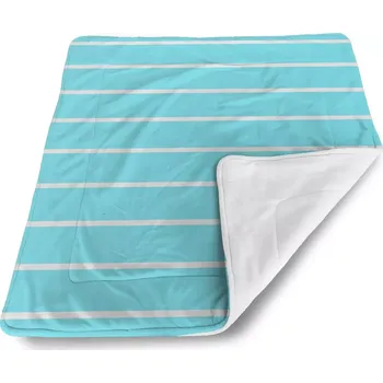 Dětská deka Sablio Dětská deka pro miminko Bílé pruhy na modré - 80x100 cm
