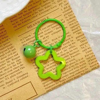 Barevná kovová klíčenka s hvězdičkou | přívěšek na klíče - Zelený