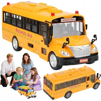 Obraz Školní Autobus LED Hračka Setrvačníkový Pohon ABS Bezpečný a Dárky pro Děti