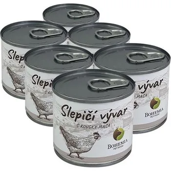 Krmivo pro psa Bohemia slepičí vývar s kousky masa SET 6x 140 ml