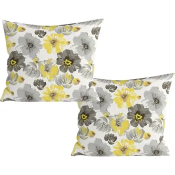 Povlak na polštářek Textilomanie Feonelle dekorační povlak na polštář z mikrovlákna 45 x 45 cm žlutý/šedý 2 ks