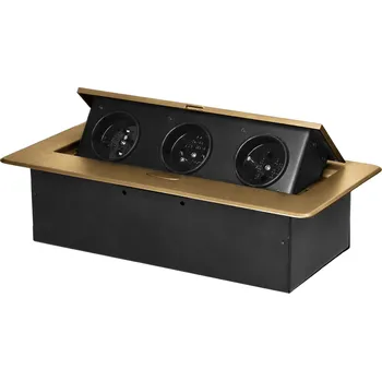 Elektrická zásuvka Nábytková zásuvka s plochým okrajem zlatá