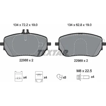 Brzdová destička Sada brzdových destiček, kotoučová brzda TEXTAR 2298801