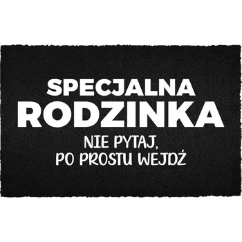 Rohožka VSTUPNÍ ROHOŽKA PŘED DVEŘE ČERNÁ KOKOSOVÁ VTIPNÁ S HUMOREM NEPTAT SE