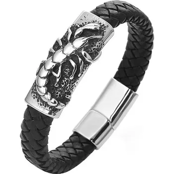 Náramek Stylový kožený rockový náramek pro muže | pánský náramek, kožený šperk - 37
