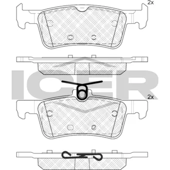 Auto-moto Sada brzdových destiček, kotoučová brzda ICER 182174-208