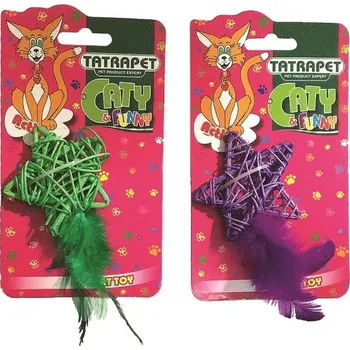 Tatrapet hračka pro kočky - hvězdička s peřím 13cm