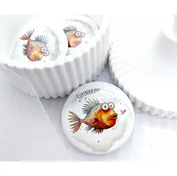 Kosmetické zrcátko Šupinka pro štěstí vzor 1, zrcátko průměr 58 mm, 1 kus