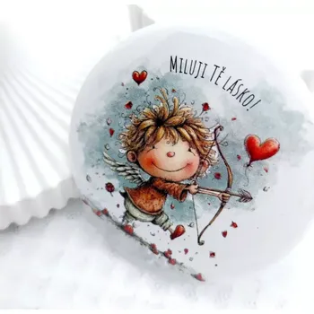 Kosmetické zrcátko Amorek s balónkem, zrcátko průměr 58 mm, 1 kus