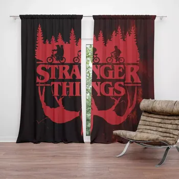 Závěs Sablio Závěsy Stranger Things Red: 2 ks - 140x250 cm - Sablio