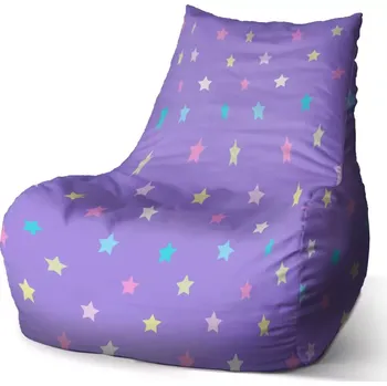 Sedací pytel Sedací vak Bean Hvězdy na fialové - Sablio - 60 x 70 x 70 cm