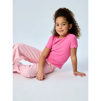 Dívčí tričko Sinsay - Bavlněné tričko - sytě růžová - 392AY-42X - 392AY-42X-134
