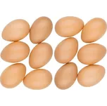 ANDĚL Vajíčka plastová 6 cm bez šňůrky, 12 ks v sáčku, hnědá