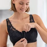 Trojúhelníková podprsenka s krajkou a zapínáním vpředu, bezkostic. černá 70A