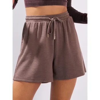 Dámské kraťasy Sinsay - Šortky z žebrovaného úpletu - hnědá - 751EM-84X - 751EM-84X-XXS