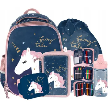 Školní batoh Školní batoh vícekomorový Paso bílý, fialový, modrý, růžový, vícebarevný 16 l