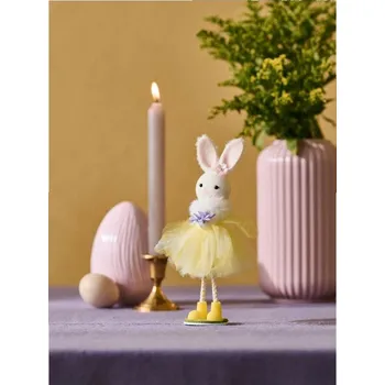 Velikonoční dekorace Sinsay - Velikonoční ozdoba ve tvaru zajíce v šatech - žlutá - 117II-11X - 117II-11X-ONE