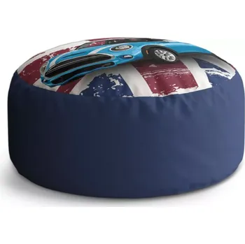 Taburet Sablio Taburet Circle Mini sedan Britská vlajka: 38x48 cm