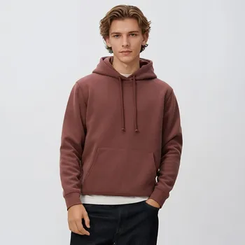 Pánská mikina Reserved - Mikina s kapucí - hnědá - 378HM-83X - 378HM-83X-XXL