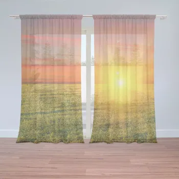 Záclona Sablio Záclony Západ slunce nad loukou: 2 ks - 150x250 cm - Sablio