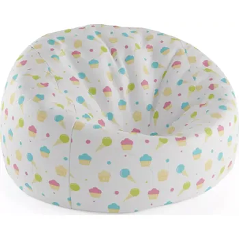 Sedací pytel Sablio Sedací vak Cocoon Zmrzlinky s muffiny - 115 x 75 cm x 45 cm - Sablio