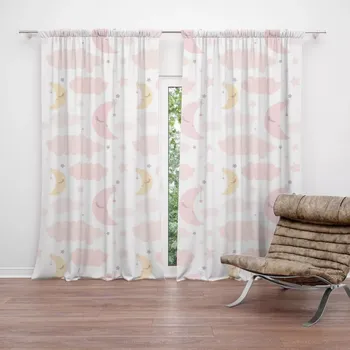 Závěs Sablio Závěsy Měsíčky a obláčky: 2 ks - 140x250 cm - Sablio