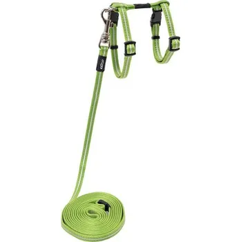 Rogz Alley Cat postroj s vodítkem pro kočky limetkový vel. XS
