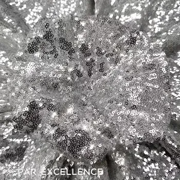 Tyl flitrový elastický stříbrný