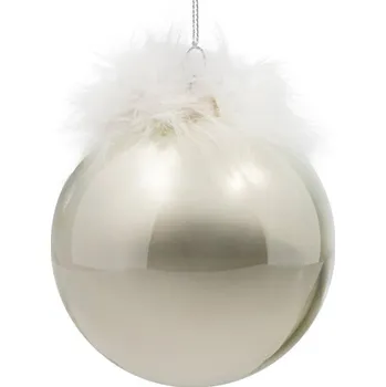 Vánoční ozdoba Závěsná vánoční dekorace CHRISTMAS 563 perlová (4 ks)