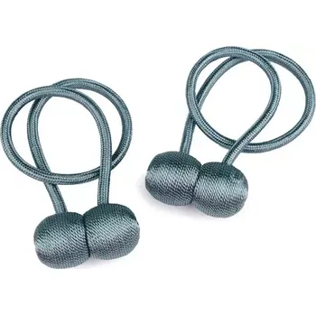 Příslušenství pro záclonu a závěs Sablio Dekorační úvaz na závěsy s magnetem - modrozelená