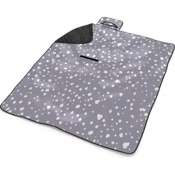 deka Sablio Plážová deka Bílé flíčky na fialové: 200x140 cm