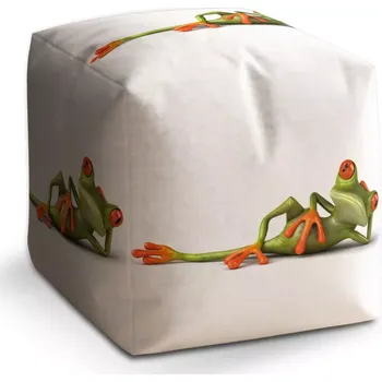 Taburet Sablio Taburet Kostka Ležící žába: 40x40x40 cm - Sablio