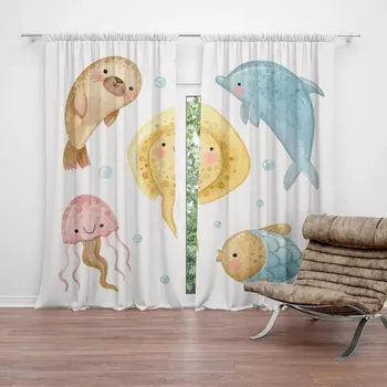 Závěs Sablio Závěsy Podmořská parta: 2ks 140x250cm