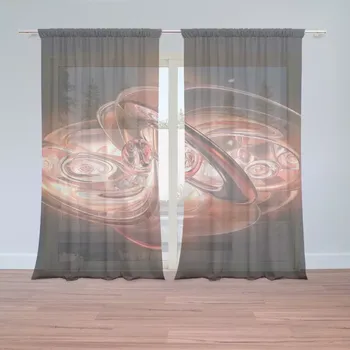 Záclona Sablio Záclony Červená abstrakce: 2 ks - 150x250 cm - Sablio