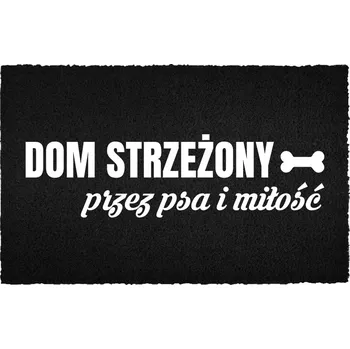 Rohožka VSTUPNÍ ROHOŽKA 40X60 ČERNÁ KOKOSOVÁ PŘED DVEŘE VTIPNÁ DOMOV HLÍDANÝ