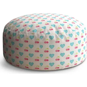 Taburet Sablio Kulatý taburet Circle Třešně a srdce: 38x48 cm - Sablio