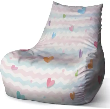 Sedací pytel Sedací vak Bean Barevná srdíčka - Sablio - 60 x 70 x 70 cm