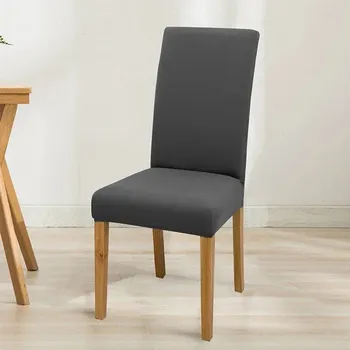 Potah na židli Elastický napínací potah židle | bytové doplňky - Šedá , 1 ks potah na židli