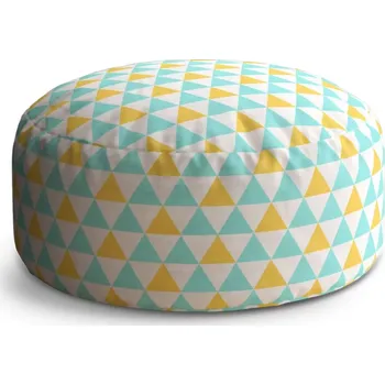 Taburet Sablio Kulatý taburet Circle Dvoubarevné trojúhelníky: 38x48 cm - Sablio