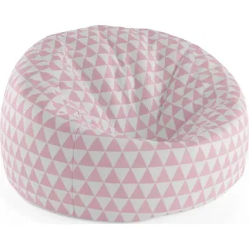 Sedací pytel Sablio Sedací vak Cocoon Růžové a bílé trojúhelníky - 115 x 75 cm x 45 cm - Sablio