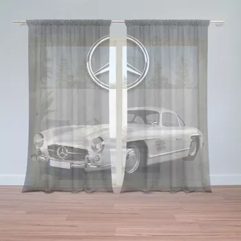 Záclona Sablio Záclony Mercedes-Benz 300 SL Šedé pozadí: 2ks 150x250cm